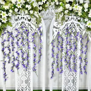 Fabricant de fleurs artificielles de haute qualité, belle vigne de lys pour décoration murale de maison, jardin, bureau, mariage