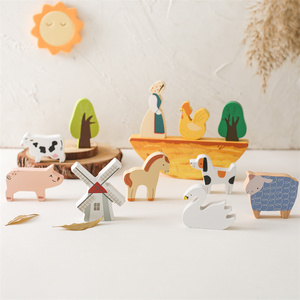 Giocattolo in Legno Creativo a Forma di Animali da Fattoria, Puzzle Montessori Colorato per l'Educazione Precoce - Product Image 4