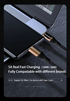 Câble de données de charge rapide 100W PD USBC de qualité type c à type c avec écran de moniteur adapté au téléphone portable et à l'ordinateur portable