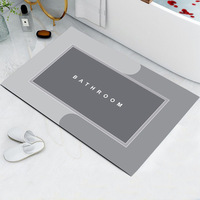 Ensemble de tapis de sol en caoutchouc absorbant l'eau antidérapant personnalisé 40*60cm/50*80cm/60*90cm Tapis de salle de bain en diatomite pour la maison, hôtel, échantillon gratuit