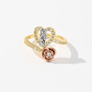 แหวนเพชรสวิสชุบทองสำหรับผู้หญิงชุดศาสนาปรับควา<span class=keywords><strong>ม</strong></span>รักตลอดกาล - Product Image 2