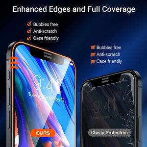 ฟิล์มกระจกนิรภัยสำหรับ iPhone 16 15 14 13 Pro Max ความแข็ง 9H ป้องกันรอยขีดข่วน ครอบคลุมเต็มจอ ติดตั้งง่าย ไม่มีฟองอากาศ - Product Image 4