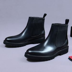 Botas Chelsea de Hombre de Cuero Vacuno de Alta Calidad, Diseño Cuadrado, Ligeras, Casuales, de Vestir, para Invierno, 2025 - Product Image 1