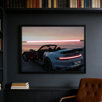 Impression sur toile avec lumière LED néon dimmable en forme de voiture de course pour chambre à coucher, salle de jeux, cadeaux d'anniversaire