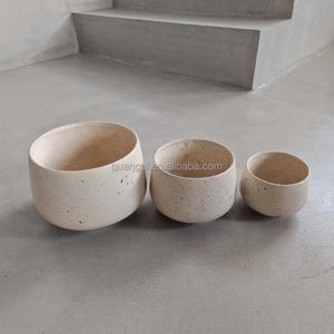 Pots à fleurs en ciment légers en gros, ensemble intérieur/extérieur avec design rond pour la décoration de jardin, style européen, utilisation au sol - Product Image 5