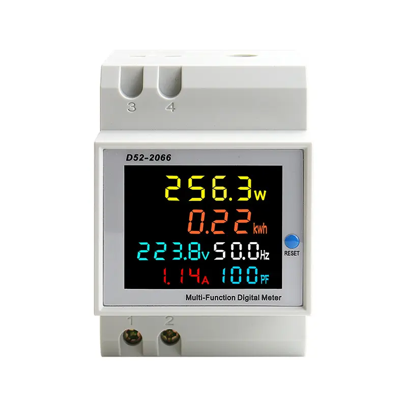 Medidor de frecuencia con pantalla Digital Led, amperímetro de voltaje, Monitor de potencia Ac, voltaje de corriente de carril Din