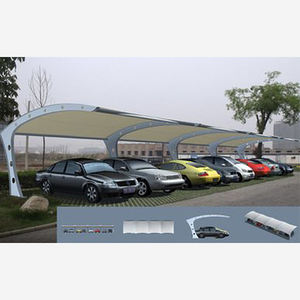 Auvent de garage en aluminium extérieur avec toit en PVDF, design moderne et durable, toit arqué en métal - Product Image 3