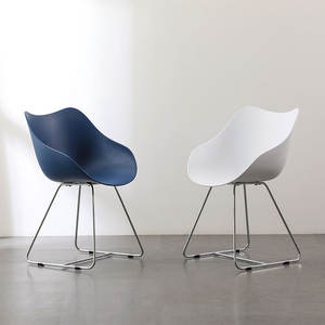 Dining Chair Modern Nordic Style With <b>Backrest</b> For Restaurant Durable Blue White Color Options - Product Image 2