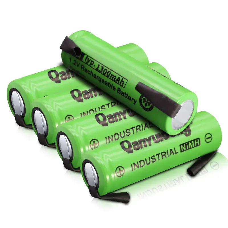 QanYUloong 1.2V AA 충전식 배터리 1300mAh NI-MH 셀 용접 탭 필립스 전기 면도기 면도기 칫솔