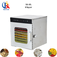 Handgemaakte Slangvormige Kinderen Voedsel Dehydrator 8 Trays RVS 220/380V 30-90 Biltong Beef Jerky Fruit Groenten Machine