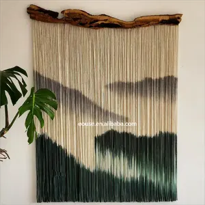 בוהו כותנה ארוג שטיח קשת מקרמה ציצית קיר תלוי עם חרוז עץ עיצוב חדר לילדות