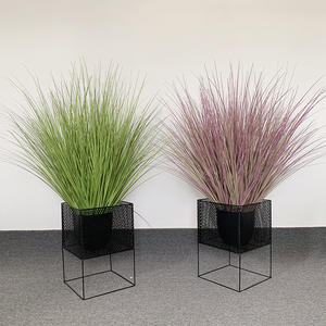 Herbe d'oignon en plastique de haute qualité de haute qualité avec pot décoration de jardin à la maison herbe d'oignon artificielle - Product Image 3