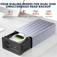 Carcasa Externa para Disco Duro RGEEK, Carcasa de Doble Bahía para HDD/SSD de 2.5/3.5 Pulgadas, Estación de Acoplamiento con Función RAID para PC