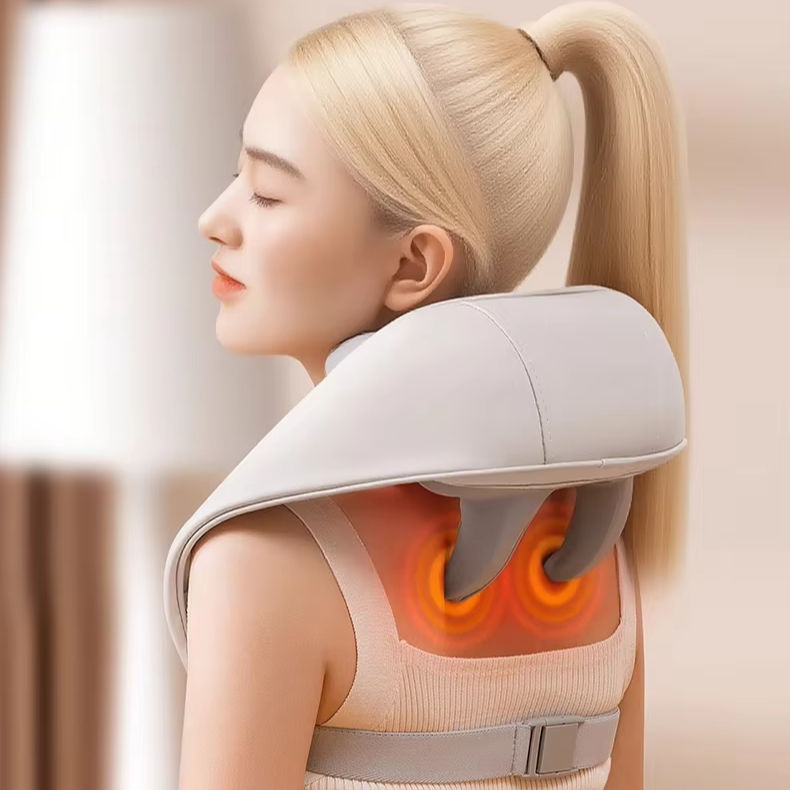 Darius Factory Wireless Shiatsu Neck & Shoulder Massager | 6D Kneading with Heating Function, 2000mAh Battery, 3 Modes, Adjustable Straps, OEM/ODM Customizable – Comfortable Home & Travel Body Massager (Qatar)