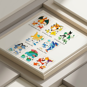Soft PVC UV Printed Varnished Cartoon Sticker Sheet 24 PCS Set KR Kids Pikaed Anime Model AB0183 - Product Image 1