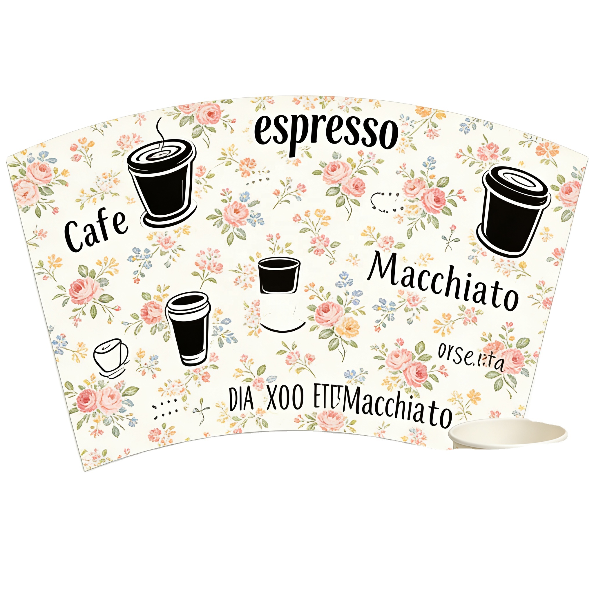 Custom Printing PE Coating Waterproof Disposable Coffee & Tea Beverage Paper Cup with Custom Logo Packaging