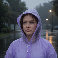 Poncho de pluie jetable en EVA épaissi, léger, imperméable, résistant aux déchirures, à capuche, pour extérieur et situations d'urgence