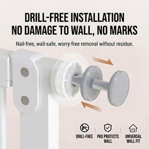 Puerta DE SEGURIDAD retráctil sin perforaciones para niños, escalera, cama interior y exterior, valla protectora, aislamiento de cama para inodoro de acero para bebés - Product Image 3