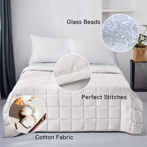 Chine Grande usine Bon prix Cure Insomnie Plaine Couverture lestée en coton personnalisée pour adultes - Product Image 2