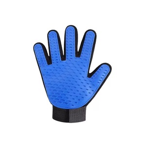 Gants de toilettage pour animaux Wang Yu, anti-poils pour chats et chiens, bleus avec poils en silicone - Product Image 5