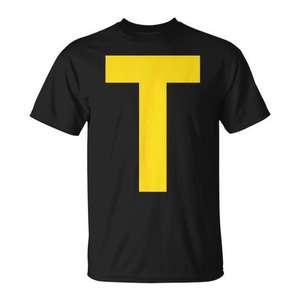 Camiseta con diseño de letra T, ropa para fiesta de Halloween, talla para adulto - Product Image 1