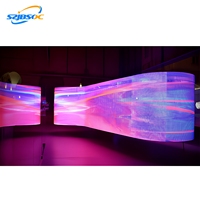 Panneau d'affichage LED flexible, incurvé, souple et personnalisé pour intérieur, écran LED créatif de forme irrégulière