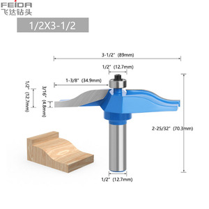 FEIDA 3 buah Set mata <span class=keywords><strong>Router</strong></span> kayu CNC padat ujung karbida batang kayu tarik jari mesin pertukangan pemotong penggilingan Altin/timah - Product Image 3