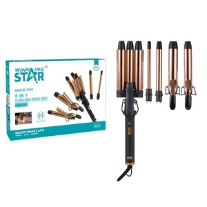 Set de Plancha y Voluminizador de Cabello Eléctrico Winning Star de 60W para Uso Doméstico (5 en 1) - Suave con el Cabello - Product Image 1
