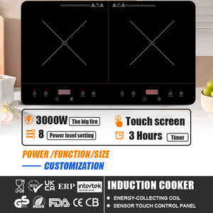 Dễ dàng operation1500w + 1500W điều khiển cảm ứng 2 Burner cảm ứng đung bếp bếp Bếp điện cảm ứng - Product Image 2