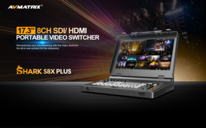 Mezclador de Video Avmatrix Shark S8 Plus de 8 Canales 3G-SDI 4K con Pantalla LCD de 17.3'', Grabación NDI SSD y PTZ para Transmisión, Shark S8 Plus Inmersivo - Product Image 3