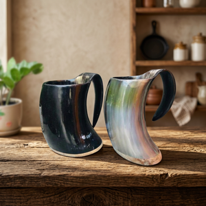 Eco-Friendly Lightweight Portable American Style Viking Horn <b>Mugs</b> <b>Bamboo</b> Lid High Quality Wine Beer Ox Multi-Color 6-10 - Product Image 2