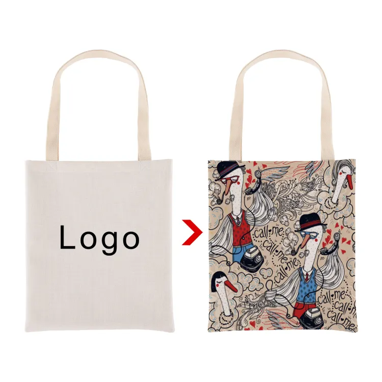 Goedkope Gepersonaliseerde Shopper Natuurlijke Linnen Handtas Custom Logo Herbruikbare Nieuwe Shopping Strand Draagtas