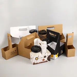 Suporte de papel para copos de café e café, caixa de papel descartável com alça, bandeja para papel, para bebidas quentes