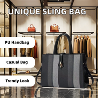 Vente en gros de sac à main personnalisé Little Sling, style coréen unique, fourre-tout décontracté, fermeture éclair, nouveau design de luxe, prix bon marché en polyester noir
