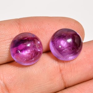 Natural 15ct Amatista Africana Cabujón Par 12X12X6mm Piedras facetadas pulidas Forma translúcida Piedras preciosas sueltas - Product Image 6