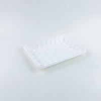 Plateau jetable biodégradable et compostable en bagasse de canne à sucre blanc pour emballage de fruits et fêtes