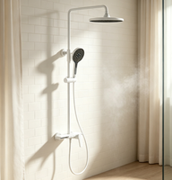 Ensemble de douche mural WEIHAO gris anthracite à pression accrue avec mitigeur en laiton pour projets hôteliers et usage domestique