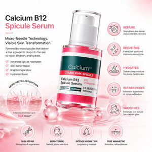 Sérum visage réparateur profond aux spicules avec Calcium B12 pour raffermir et renforcer la barrière cutanée 30ml - Product Image 5