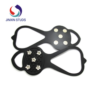 Crampons à glace en caoutchouc pour extérieur, 9 pointes, Highlander, antidérapants pour neige et glace, pour chaussures