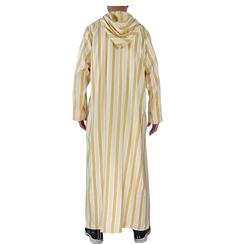 Oman Toga Heren Polyester Ronde Hals Arabische Toga Midden-Oostelijke Abaya Voor Heren Pure Kleur Hete Verkoop Moslim Gewaad Lange Mouw Mannen'