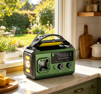Radio de Emergencia Portátil AM/FM Solar con Manivela, Radio de Plástico, Banco de Energía de 20000mAh, Linterna LED, Salida 5V2A, Luz Alta 600