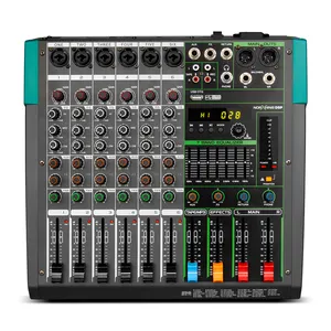 Depusheng mg6 chuyên nghiệp USB âm thanh giao diện điều khiển mixer được xây dựng trong 99 Reverb hiệu ứng 6 kênh kỹ thuật số chuyên nghiệp âm thanh mixer
