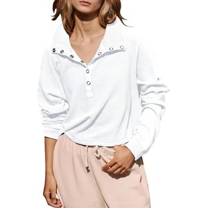FOXA <b>Women's</b> Ribbed Long Sleeve <b>Henley</b> Top Athletic Yoga Workout <b>Shirt</b> For <b>Women</b> - Product Image 1