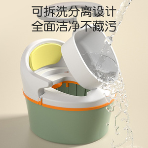 <b>Potty</b> <b>Training</b> Seat For Toddlers With Lid And Backrest PP Material Green Orange Yellow Color Combination - Product Image 5