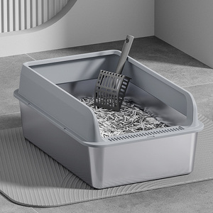 Vente en gros Enceinte <span class=keywords><strong>Toilette</strong></span> pour <span class=keywords><strong>chat</strong></span> en acier inoxydable Super Big Cat Litière <span class=keywords><strong>Maison</strong></span> avec plateau à pelle - Product Image 2