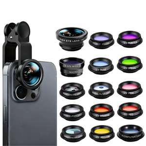 15-In-1 Mobile Phone Lens Kit Wide Angle Fisheye Macro UV Filters For Samsung General Use Optical Glass Lenses - Product Image 2