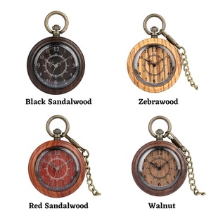 <span class=keywords><strong>Montre</strong></span> de poche <span class=keywords><strong>à</strong></span> quartz créative en bois antique, cadran numérique double cercle, chaîne épaisse, pour hommes et femmes, vente en gros - Product Image 6