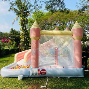 บ้านลมเด็กเล่นในร่มแบบคอมโบพร้อมสไลเดอร์และบ่อบอล - Product Image 3