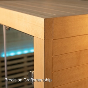 Sauna extérieur en <span class=keywords><strong>bois</strong></span> directement de l'usine avec fenêtre panoramique pour deux personnes, idéal pour la relaxation musculaire, sauna en forme de baril abordable - Product Image 5