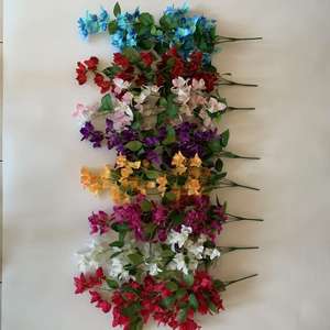 Flores Artificiales de Buganvilla de Seda Hechas a Mano de 75 cm, Cinco Ramas, Decoración de Pared Interior para Bodas - Product Image 2